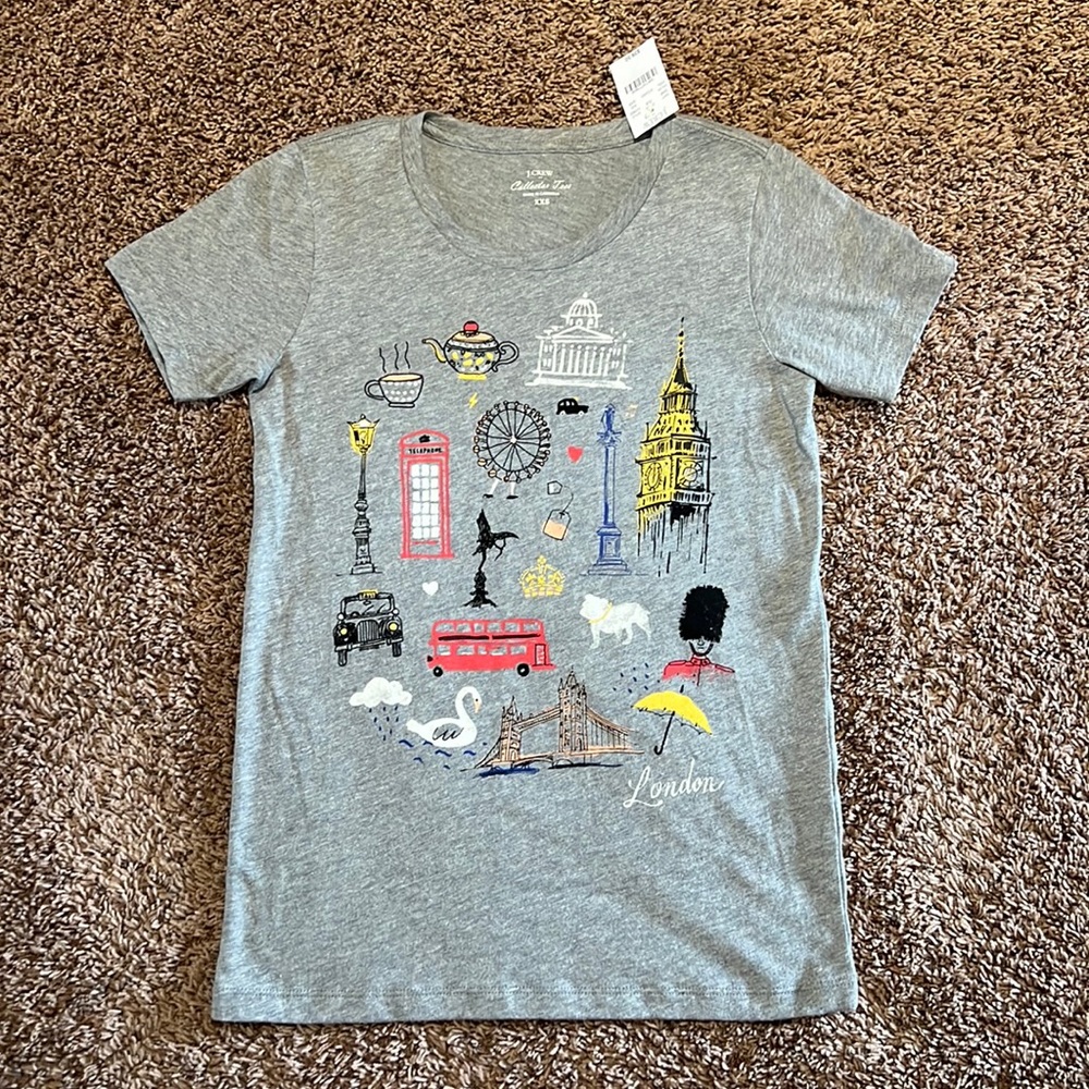 J. Crew Women’s Grey London Collector T-Shirt in XXS